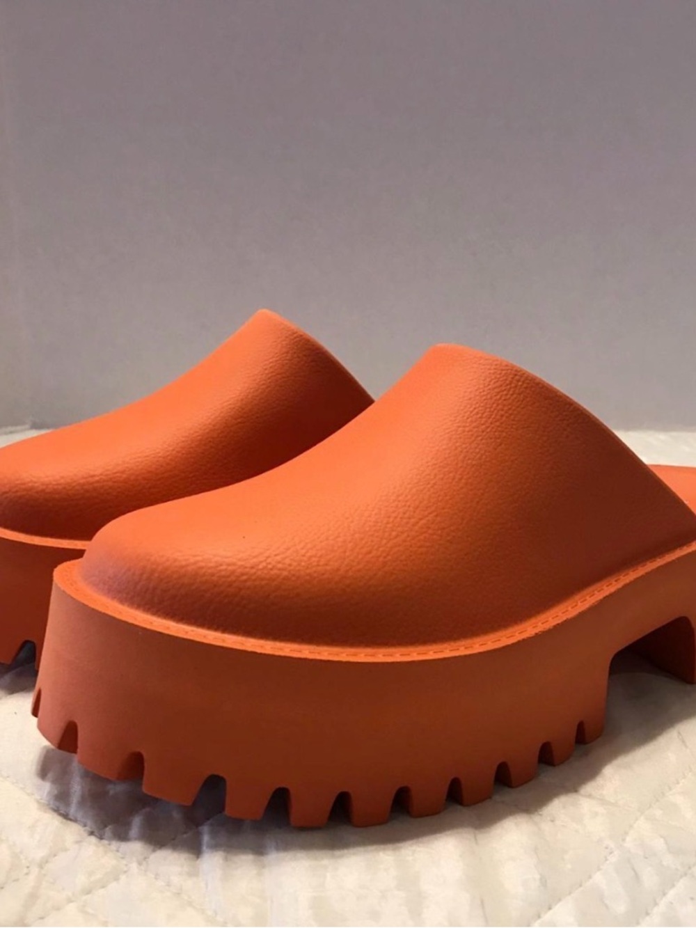Lili & Oumer Orange Platform Clog Mules - Women's Slip-On Shoes